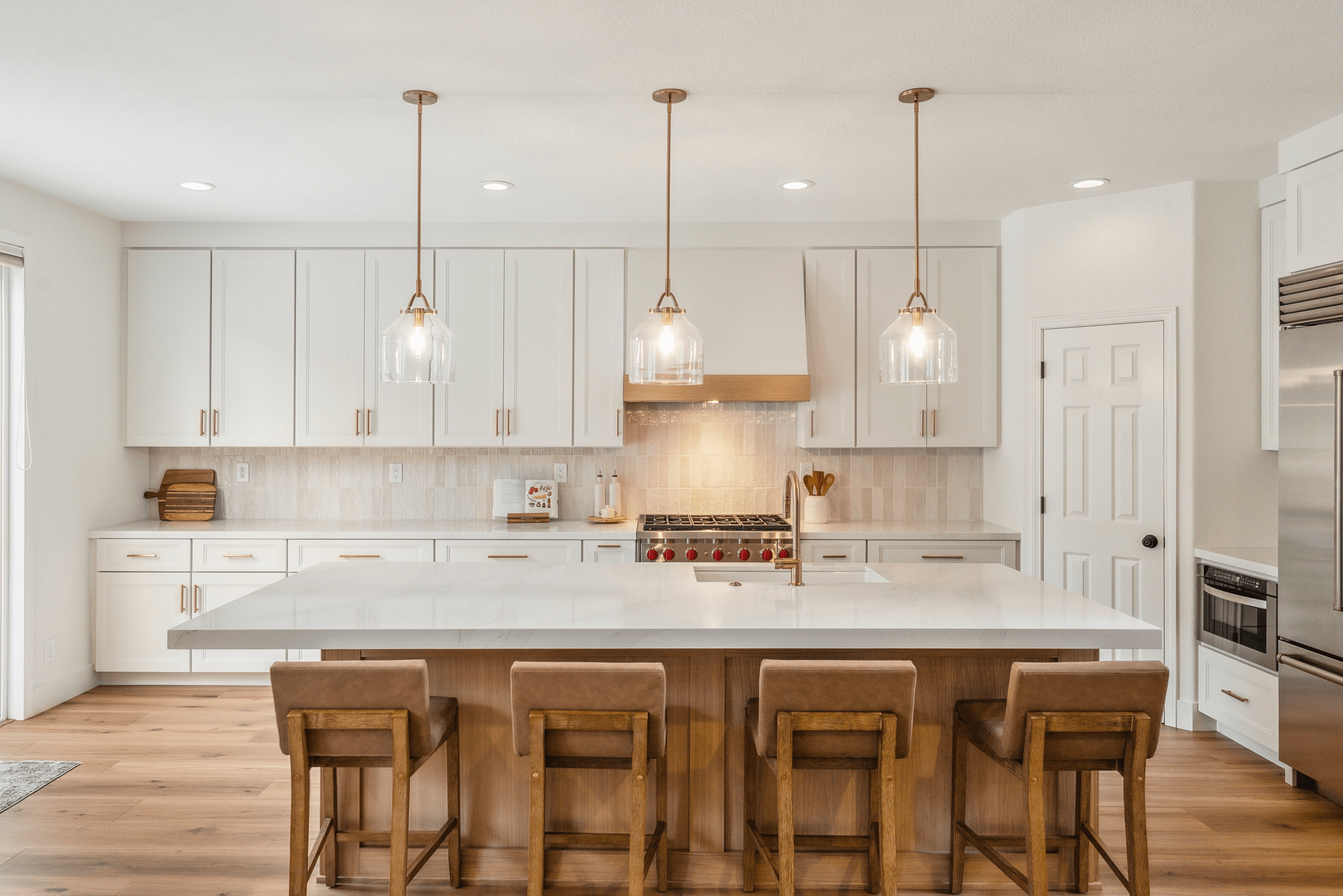 modern kitchen white counter tops